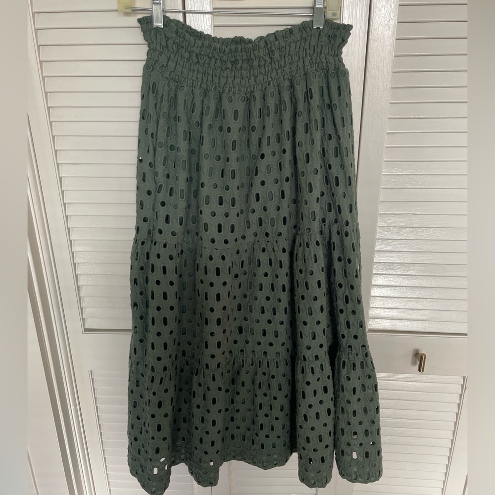 Anthropologie Somerset Eyelet Maxi Skirt
